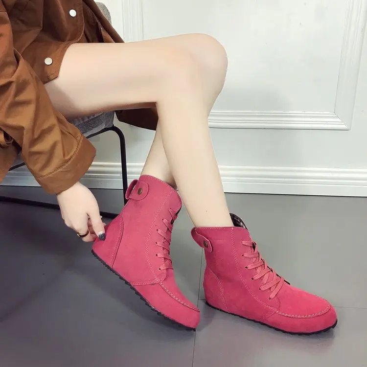 2021 Spring And Autumn New Korean Version Of Lace-up Martin Boots Women's  Ankle Boots British Style Student Flat - Buy Fur Boots,Winter Boots For