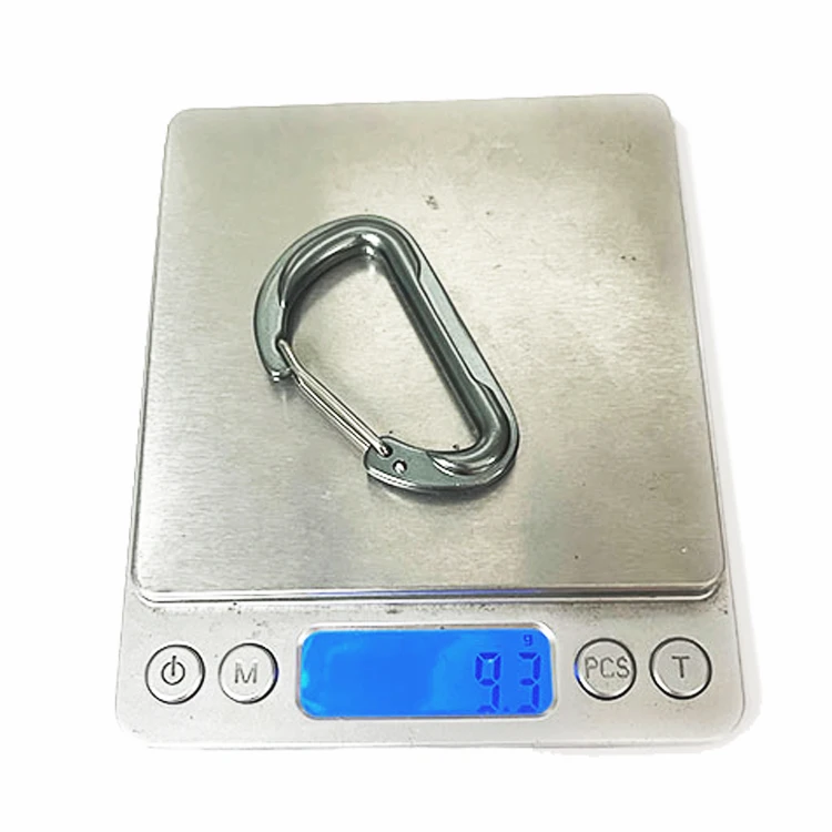 D shaped Clips with Swivel Snap Hook For Outdoor Activities Aluminum Locking carabiner mosquetones de escalada de 5kn