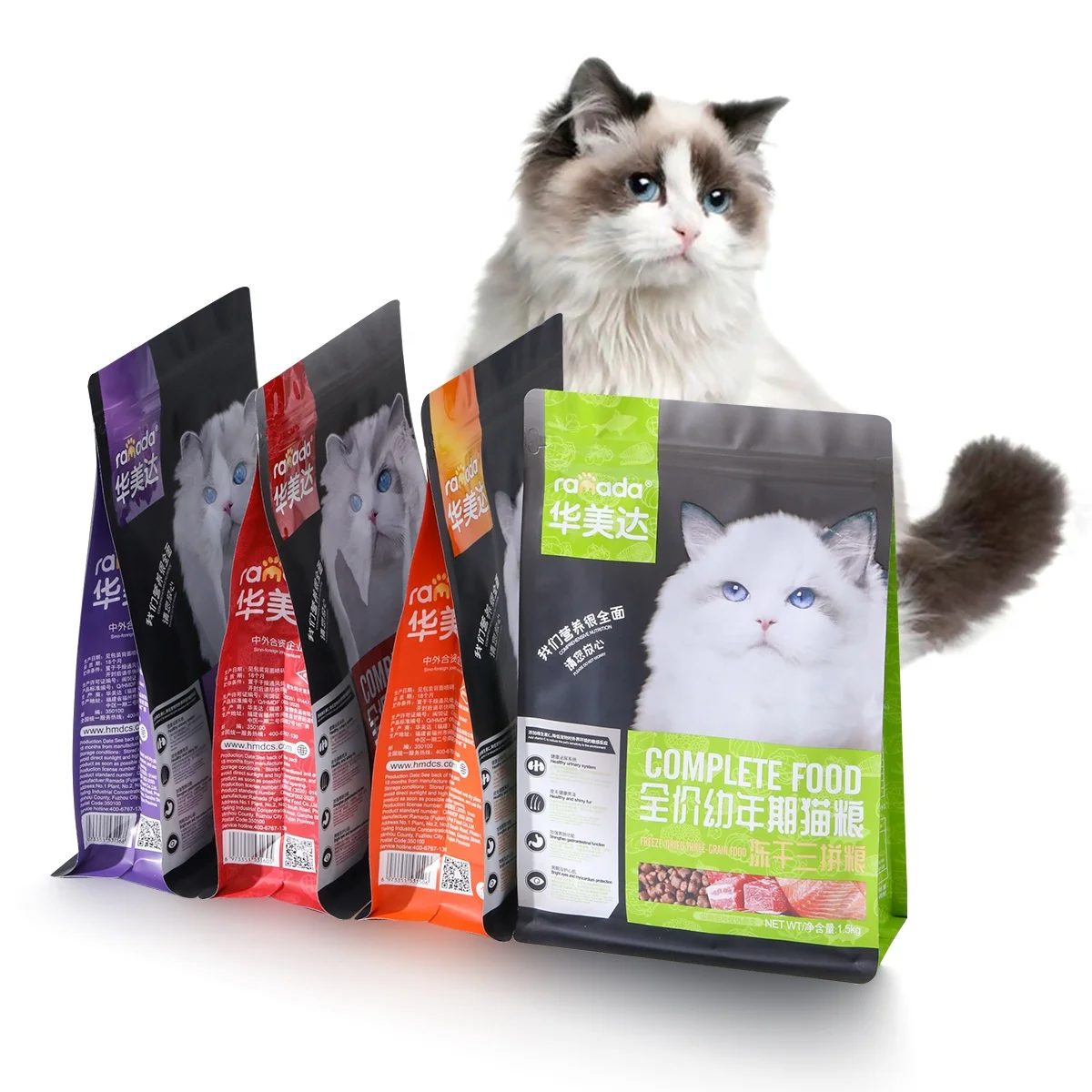 Customized Freeze Dried Pet Food Dog Treat Packaging Pouch Plastic Bag Snack Ziplock Bags