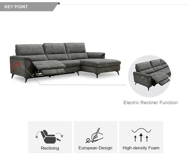 Landbond Fabric Home Luxury Sectional Sofa Reclinable Modern L Shape