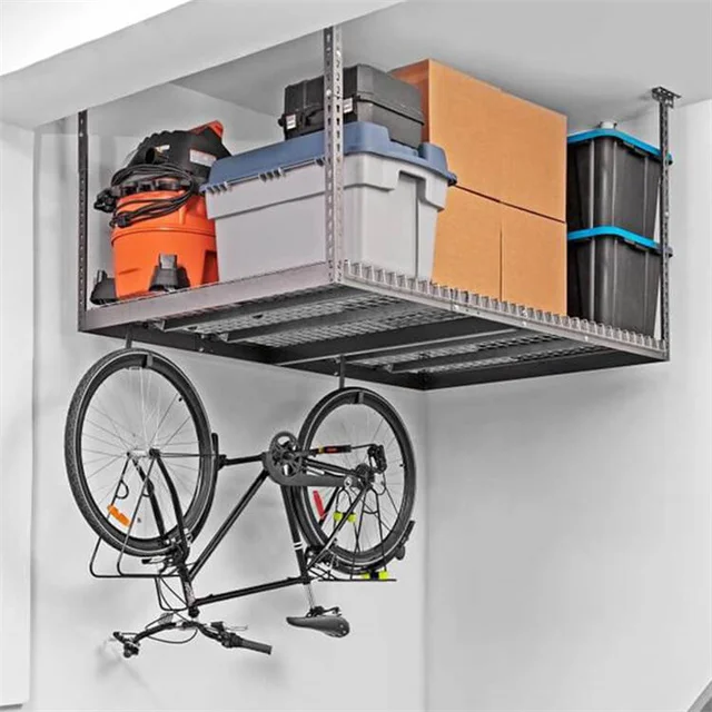 Heavy Duty Adjustable Overhead Garage Shelving Storage Rack Ceiling