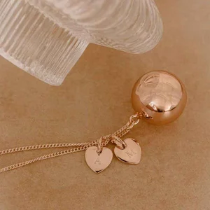 Wholesale Custom Engraved Pregnancy Bola Necklace Stainless Steel Maternity Chime Ball Jewelry OEM ODM Factory
