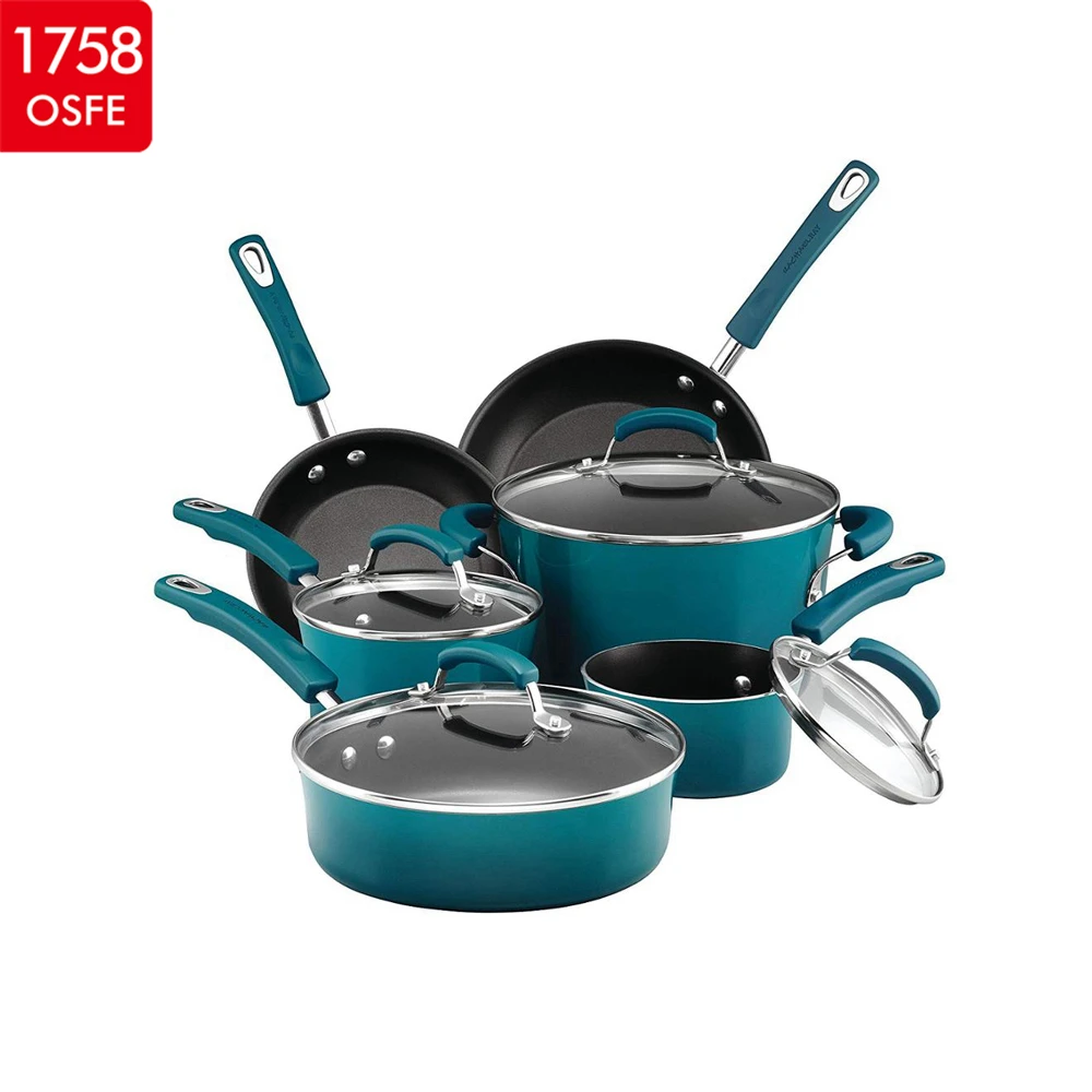 Classic Brights Marine Blue 10 Piece Hard Porcelain Pressed Aluminium Nonstick Cookware Set Buy Cookware Set Aluminium Nonstick Cookware Set Classic Cookware Set Product On Alibaba Com