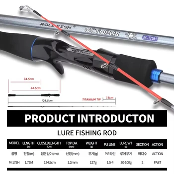 1.75m Ultralight High Carbon EGI Squid Jig Lure Fishing Rod Titanium Tip Bait Casting Octopus Fishing Rod – Metal Jig – view 3