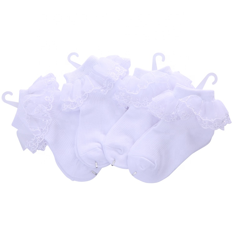 Белые кружевные детские школьные танцевальные носки