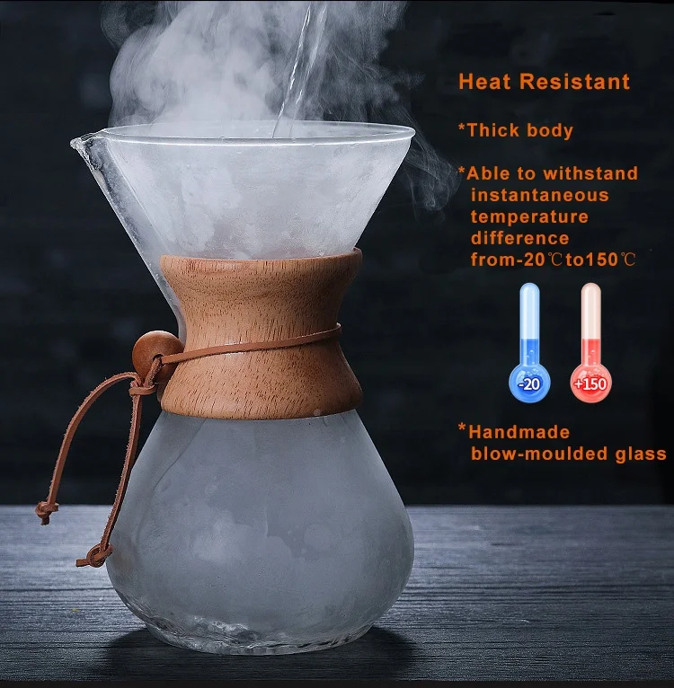 600ml/800ml Heat Resistant Glass Coffee Pot Coffee Brewer Cups Counted  Chemex Coffee Maker Barista Percolator – Cookware & Beyond