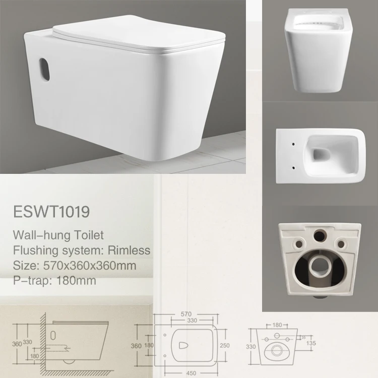 Watermark Certified Vitreous China Made Wallhung Toilet/water Closet