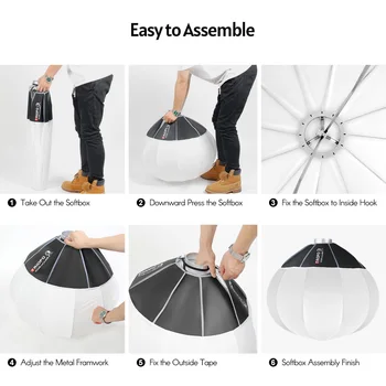 Triopo Kq55 55cm Soft Box Spherical Collapsible Soft Box Quick-Install Bowens Mount for Photography Video Lighting Accessory detail image
