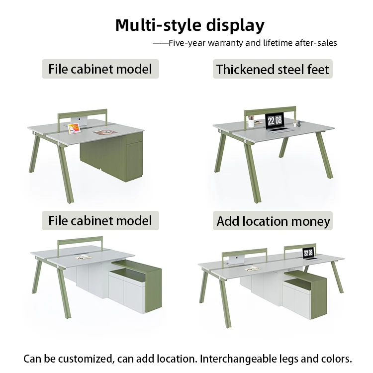 Modern Office Cubicles Workstation Desk Office Furniture 2 Person Staff ...