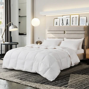 Pure White Breathable Feather Silk Cotton Printed Simple Fall Hotel Duvet Inserts & Bedspreads Brushed Linen Quilts
