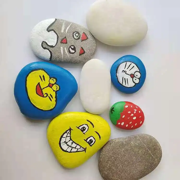 Children's Entertainment DIY Natural Art Creation Painting Stone Slice Pebbles supplier