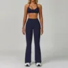 Hanging Neck Bra+ Flared Pants (Navy)