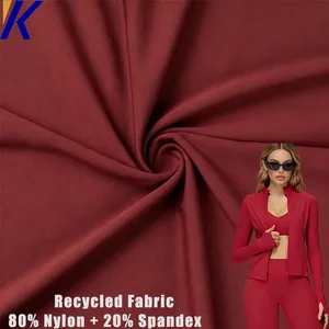Customized Activewear Burgundy High-Stretch Recycled Fabric Quick Dry Breathable Women Sports Outfit Gym Fitness Pilates Cloth