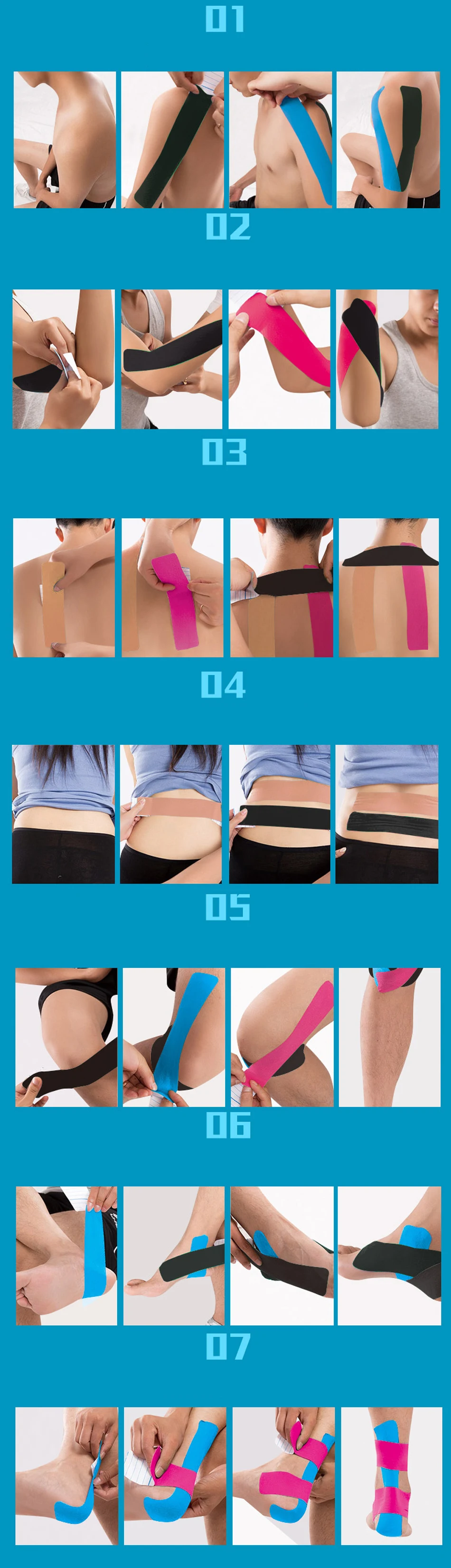 Free Samples K Tape Waterproof Athletic Muscle Tapes Quality Cotton