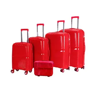 Designer Luggage Best-seller Red High Quality Luggage PP Trolley Luggage 4 Sets 20 24 28 Inch Pp Suitcase Sets Travel Bag