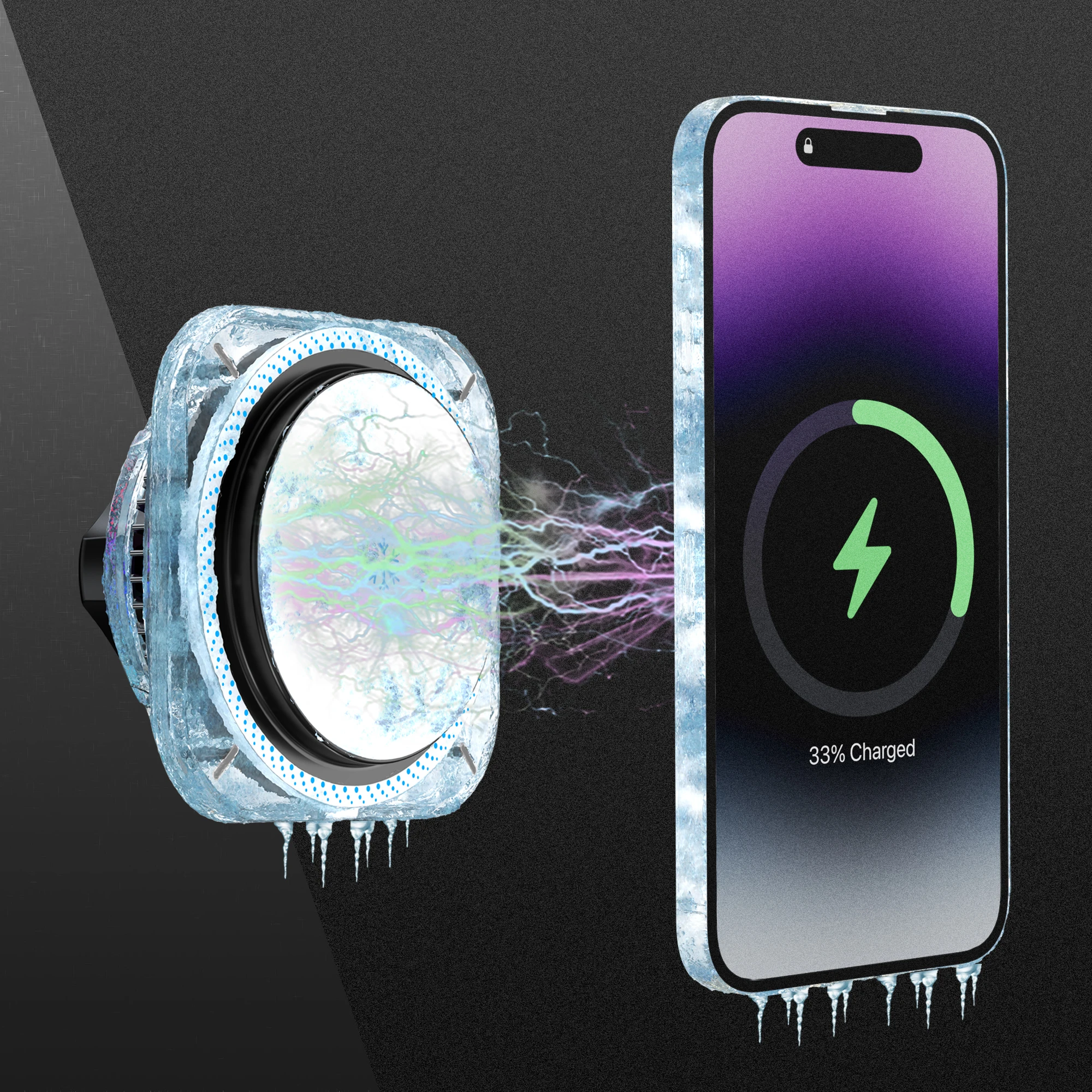Iphone Magsafe Radiator Fast 15W Qi2 Magnetic Wireless Car Charger for Iphone