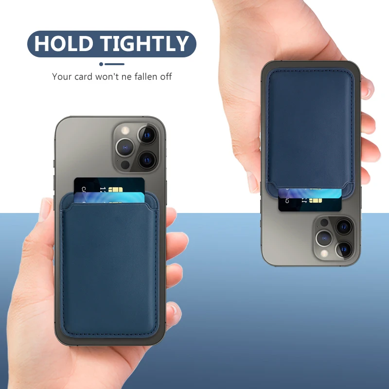 In Stock Detachable Slim Minimalist Cell Phone Wallet Magnetic Leather Phone Card Holder for Back of Phone