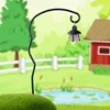 Purple Flower Vase with Luminous Lantern