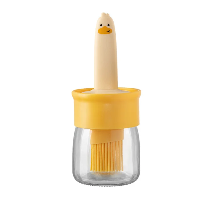 2 in 1 Cute Silicone Oil Brush BBQ Bottle Basting Brush Oil Dispenser Bottle for Outdoor Camp