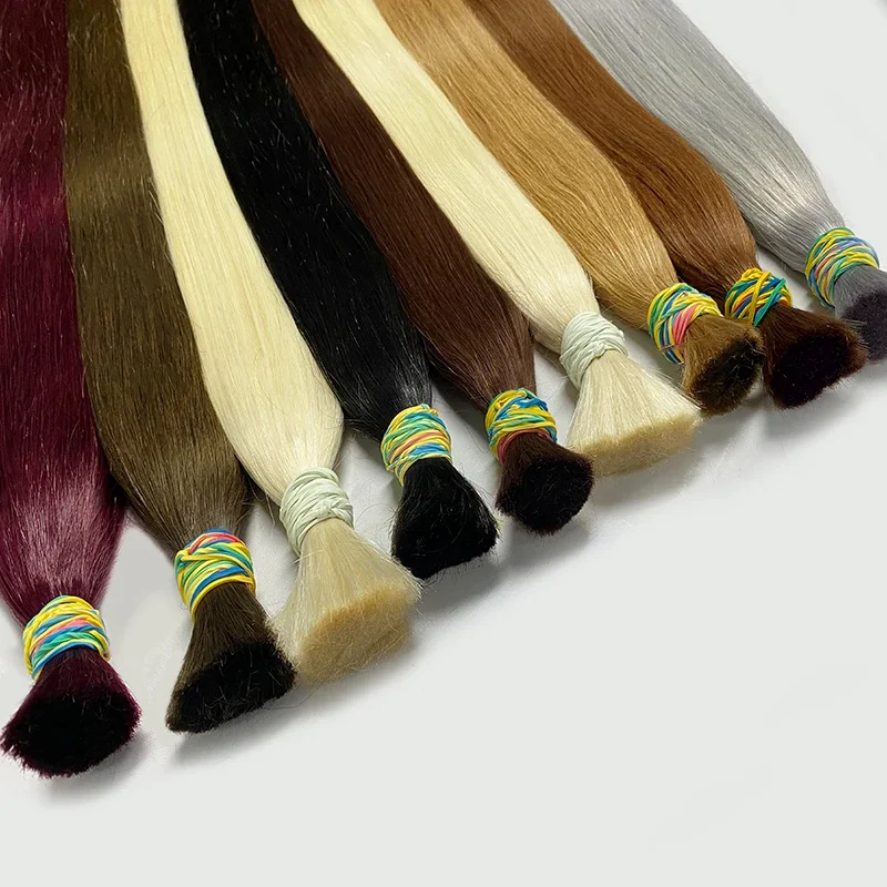 100% Real Virgin Straight Human Hair Bulk Extension 1b 613 Honey Blonde Weaving για πλέξη μη επεξεργασμένων βραζιλιάνικων μαλλιών_voghion.com