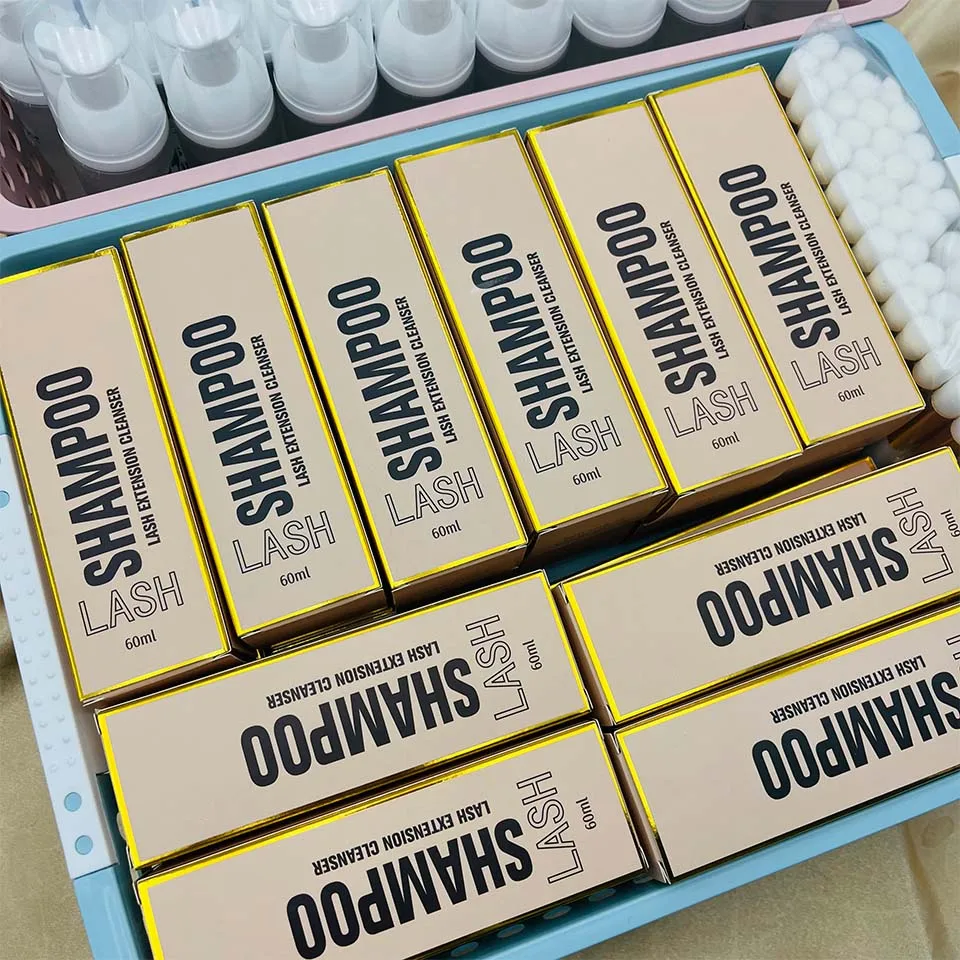 Custom Black Diy Foaming Eyes Lash Extension Shampoo Kit Cleanser