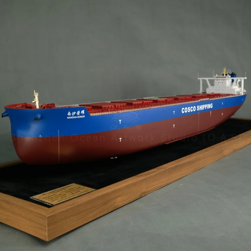 【LA】Fabbrica di modelli navali O.A.S. – Modello personalizzabile di nave porta sabbia e minerale da 136 cm per regali aziendali nel settore marittimo