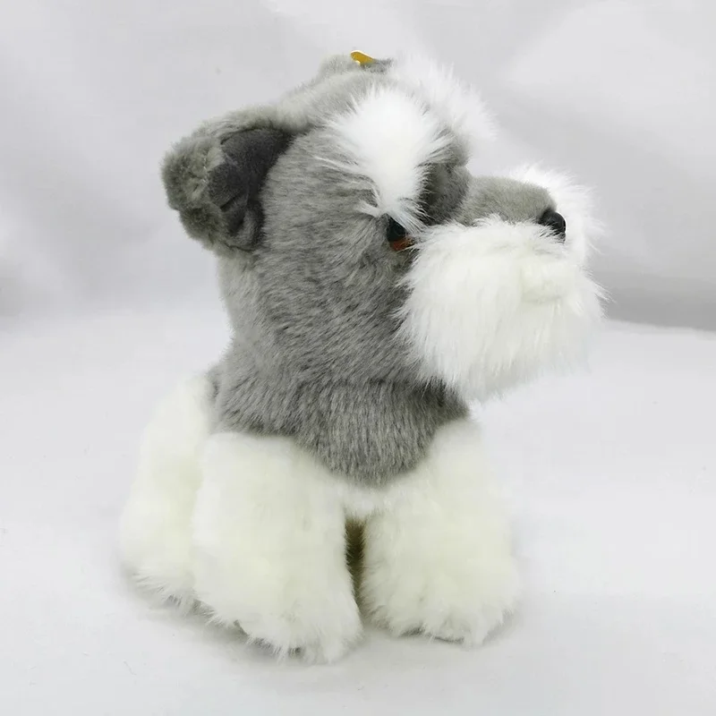25cm Lifelike Plush Schnauzer Dog Puppy Toy Realistic Stuffed Animals Doll Gift 
