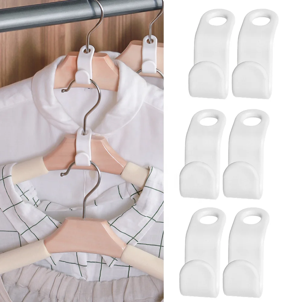 100 Pcs White Clothes Hanger Connector Hooks, Plastic Mini Cascading Hooks Organizer for Stack Clothes Space Saving for Closet Heavy Duty, White