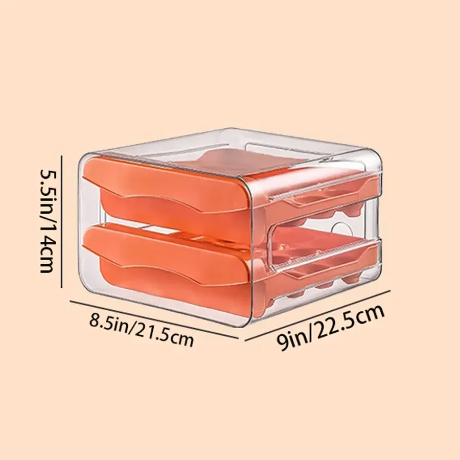 PET Food Grade Egg Storage Rack 32 Grids Transparent Refrigerator Storage Containers Kitchen Organizer for Home Use