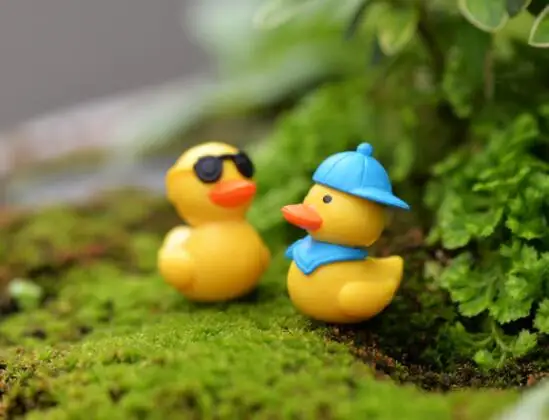 
Ювелирные миниатюрные украшения в виде микро-ландшафта для бонсая, домика, кукол, растений, сада, на удачу, мини-фигурки желтых Уток из смолы 