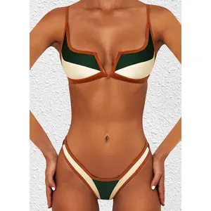 New String Sexy Swimwear Female Summer Micro Thong Bathing Suits Custom Logo Bikini Swimsuit Set