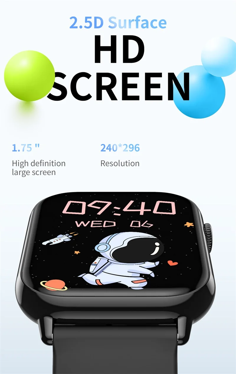 HD15 Smart Watch Bracelet Men Women 1.75Inch HD Screen Heart Rate Monitoring Waterproof BT Call Smartwatch (5).jpg