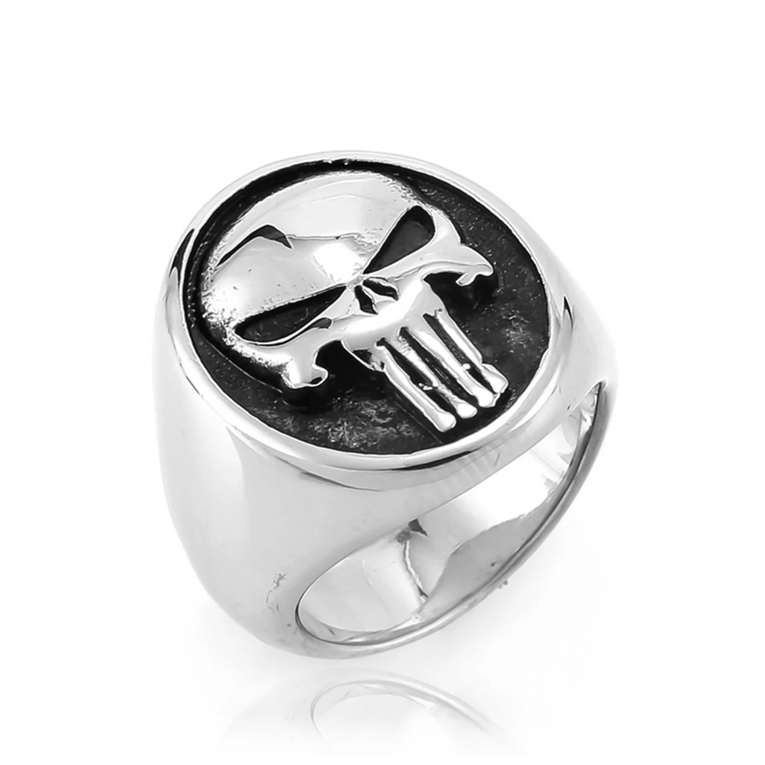 Custom Hip Hop Jewelry Motorcycle Multicolor Skull Biker Rings Black Thumb Rings Stainless Steel 18K Gold Plated Rings for Man