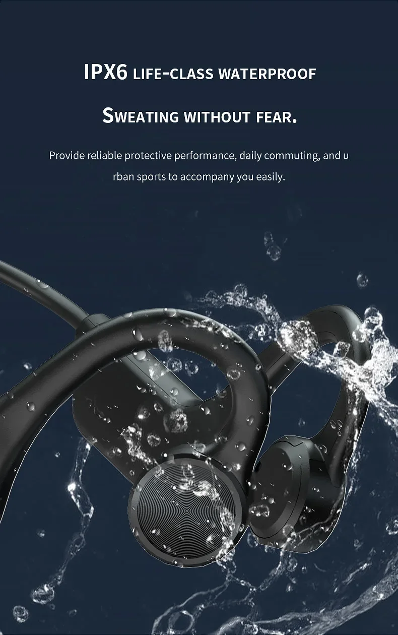 Hotsale In-Ear Wireless for 5.3 Headset with LED Display JL Chipset Memory Card Slot-Sport Ear Design ANC IPX5 Waterproof