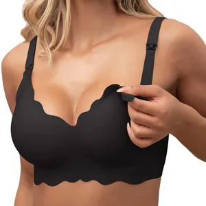 Customized Seamless Nursing Breastfeeding Bra Plus Size Maternity Wireless Bra for Women Bralette Full Coverage Sleep Bra
