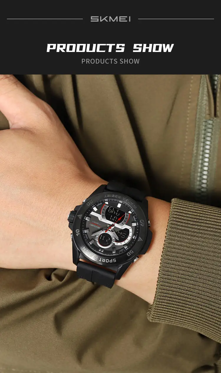 Skmei 2486 Top 10 Brands Hot Sell Man Digital Watch Stylish Silicone Band Waterproof Calender Chronograph Casual Watch Supplier