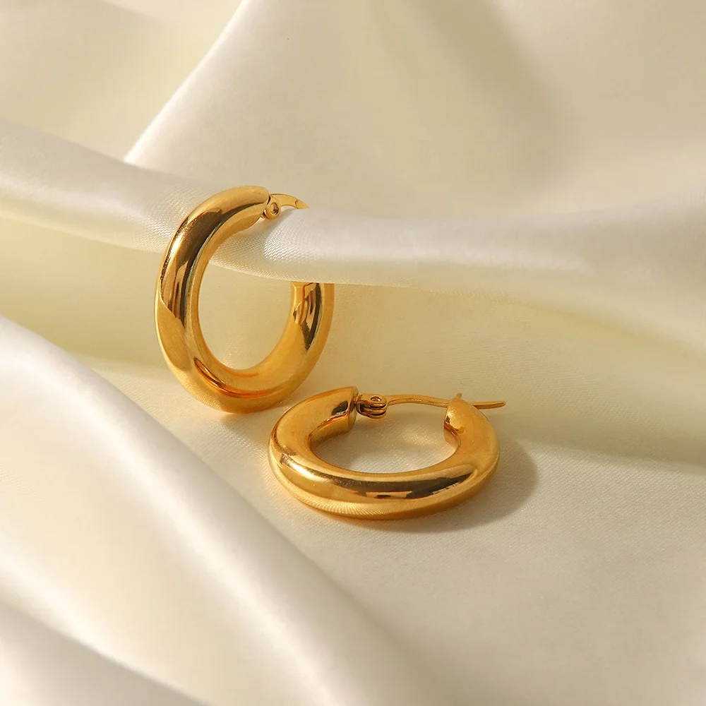 Classical Minimalist Chic Pairings Statement 18k Pvd Gold Plated