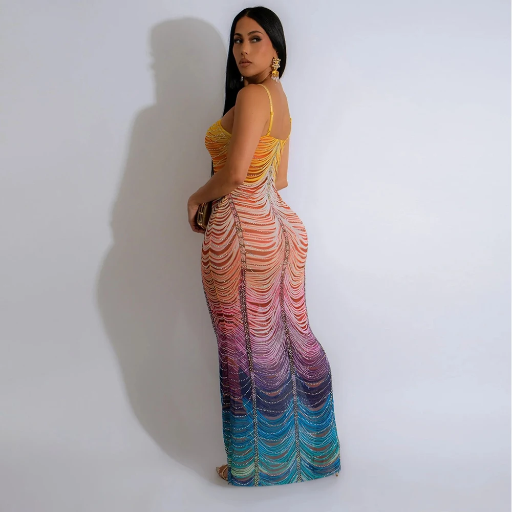 bodycon rainbow dress Neon Jungle Bodycon Dress, colorful festivalwear, rainbow leaves pattern, women's summerwear, vibrant ravewear, alternative vacation outfit