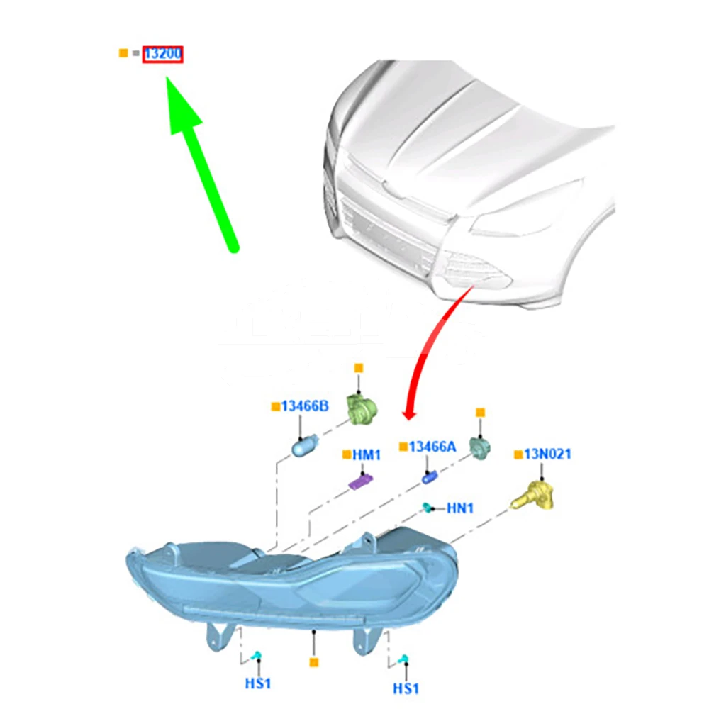 Car Fog Lights Bulbs Fog Lamps Assembly CV4413B220BD CV4413B220BF for ... — 4