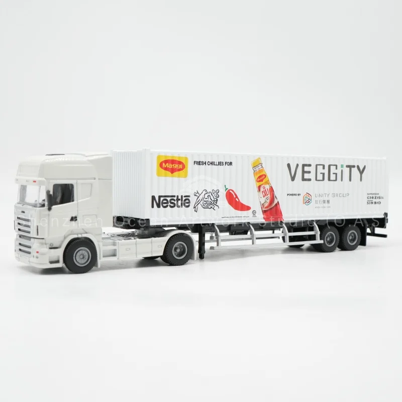 【L】O.A.S Container Model Factory Shipping Gift Customized 1:50 VEGGITY Alloy Material Truck Toy Scale Model