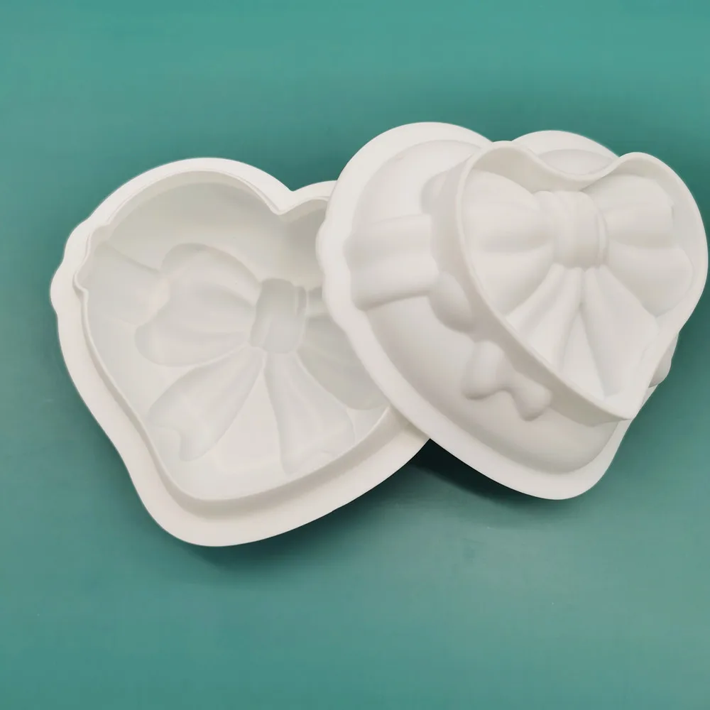 Silicone Bow Heart Shaped Mousse Mold French Pastry Love Cake Mold Home Use Diamond Cake Tools supplier