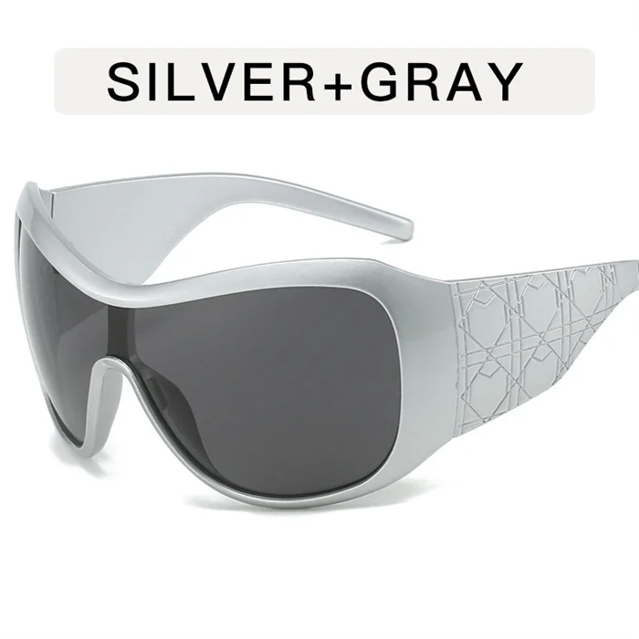 Oversized Shield Sunglasses UV400 Protection Stainless Steel Womens Shield Sunglasses: A Retailer main image 3