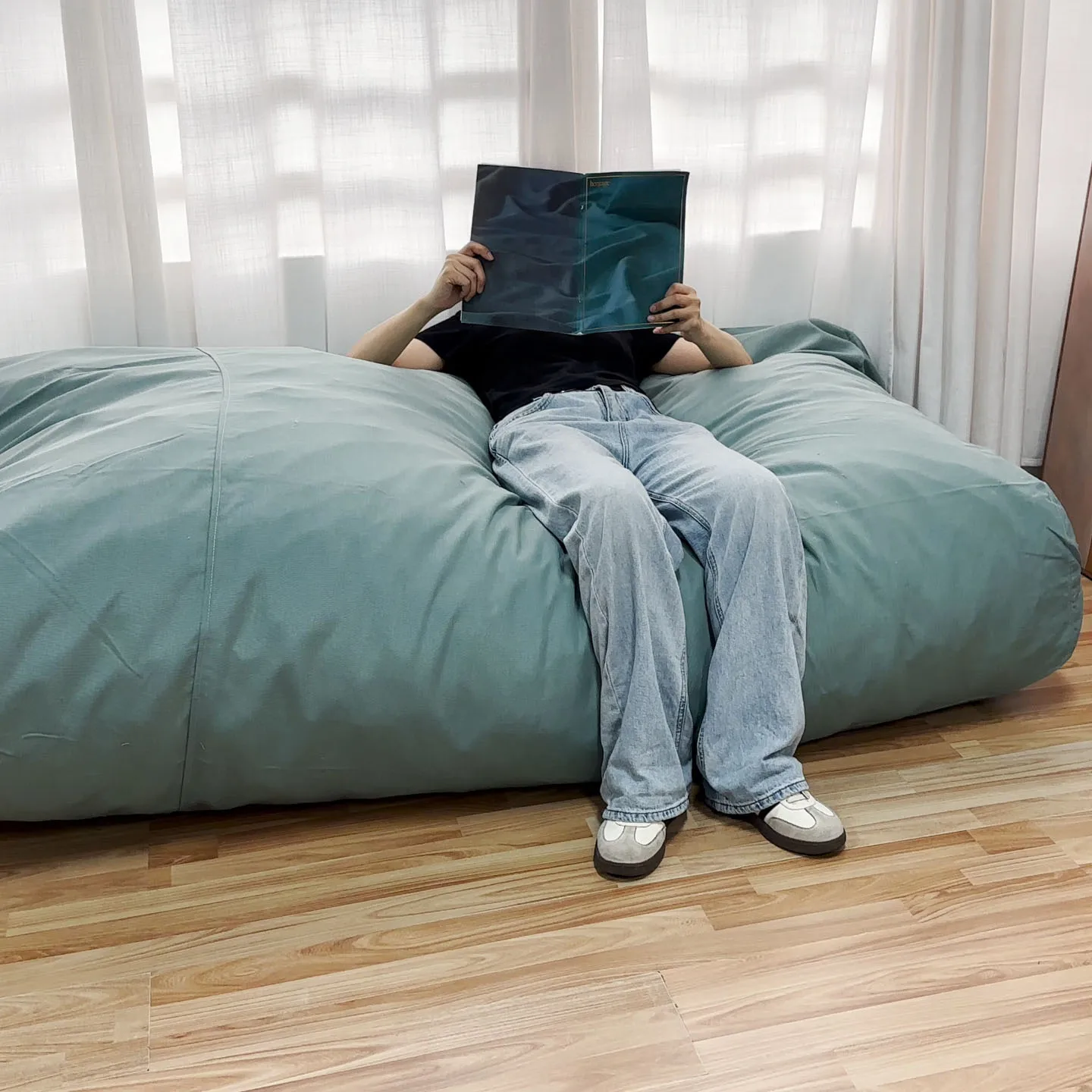 Luxury Size Shredded Foam Filled Bean Bag Lazy Sofa Chair With Outdoor