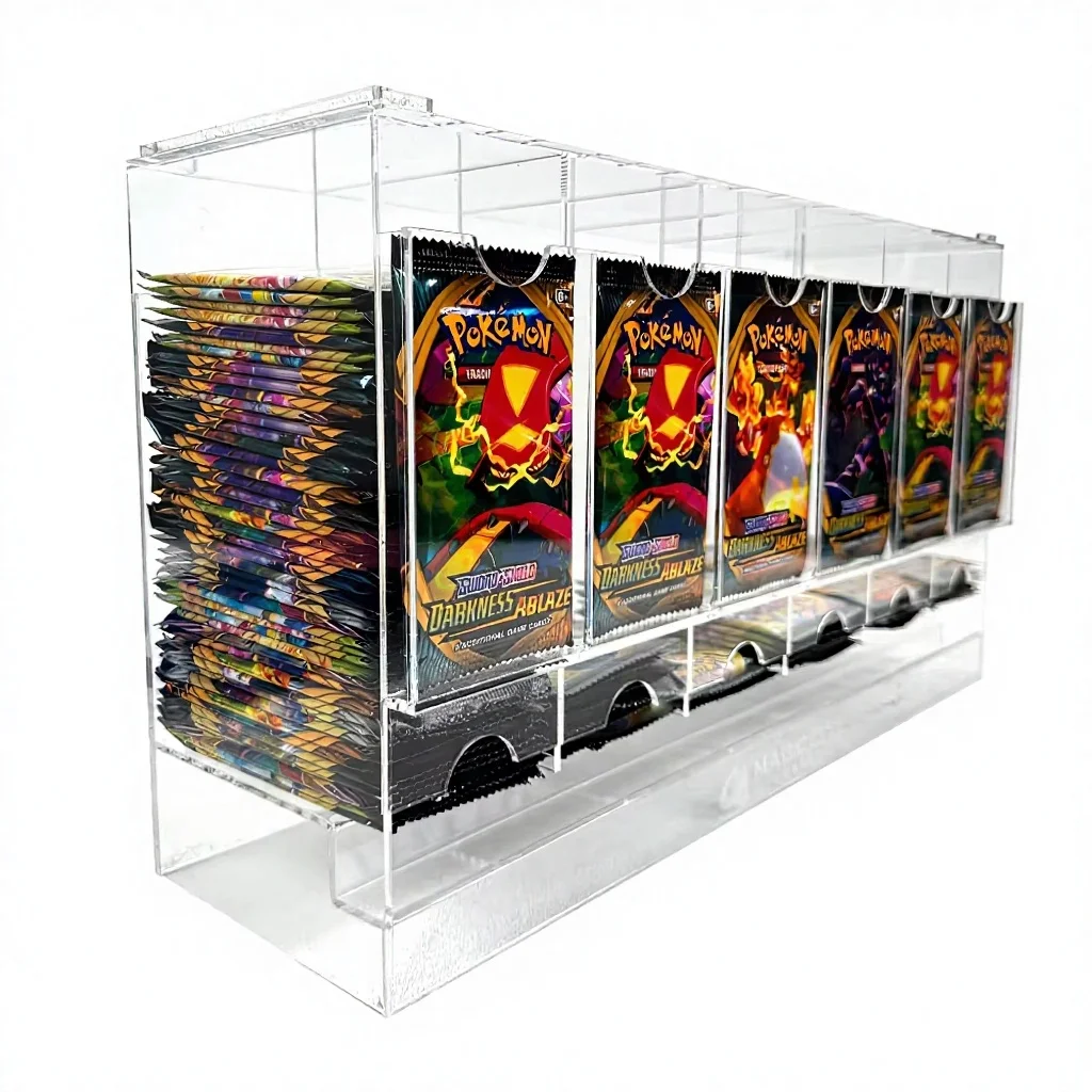 กล่องใส่การ์ดเกม TCG อะคริลิคแบบวางซ้อน 6 ช่อง สำหรับ Po Kemon TCG, MTG และ Yugiho Po Kemon