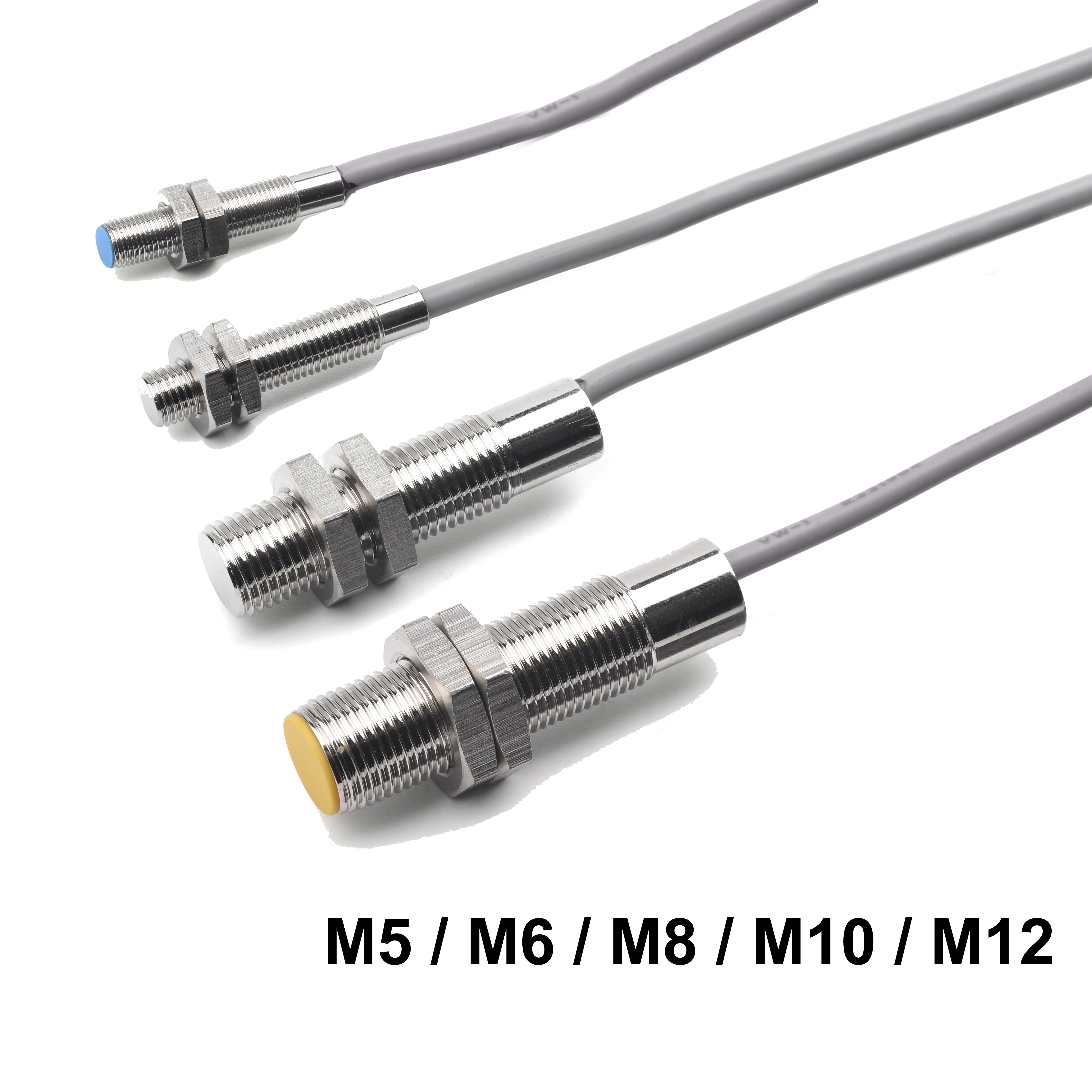 Factory Wired M5 M6 M8 M10 M12 Thread Mount Metal Micro Reed Switch Cylinder Sensor Magnetic Reed Contact Proximity Sensor Cable