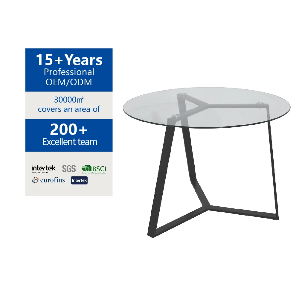 Wholesale Furniture Manufacturers Modern Round Glass Coffee Table Metal
