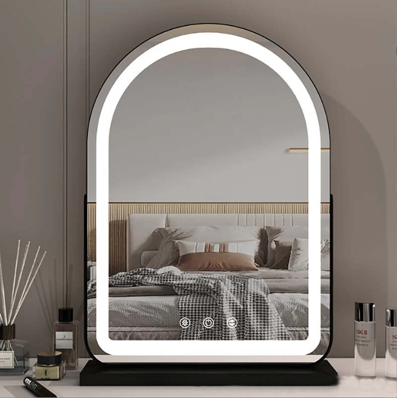 Modern LED Light Makeup Mirror with USB Charging and Natural Light Simulation for Tabletop Use 1