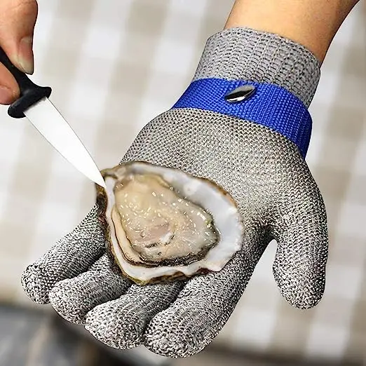 Nmshield Butcher Meat Cutting Gloves Stainless Steel Glove Ansi A9 Cut