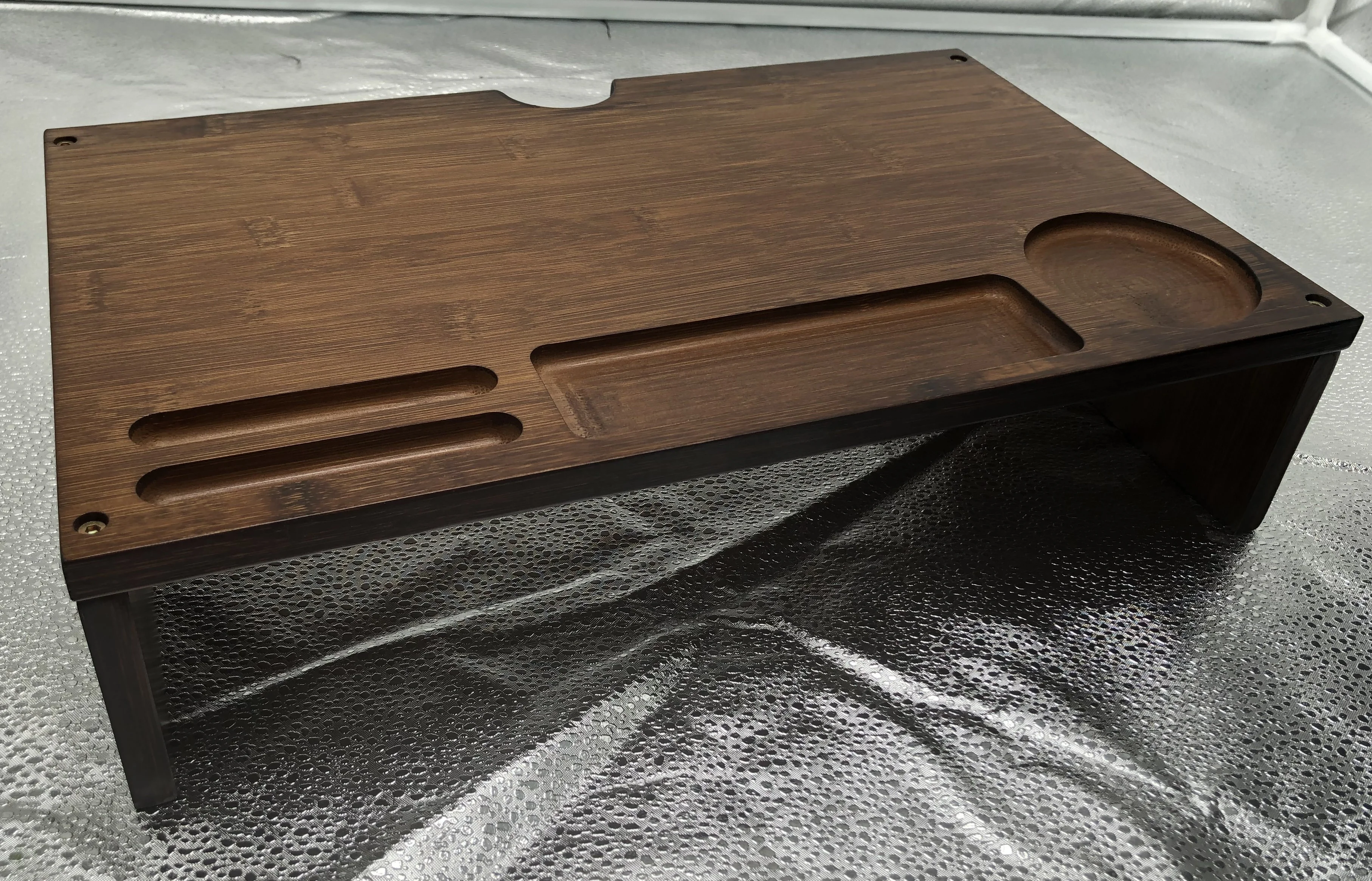 
 Бамбуковая/MDF офисная настольная подставка для монитора с органайзером для хранения  