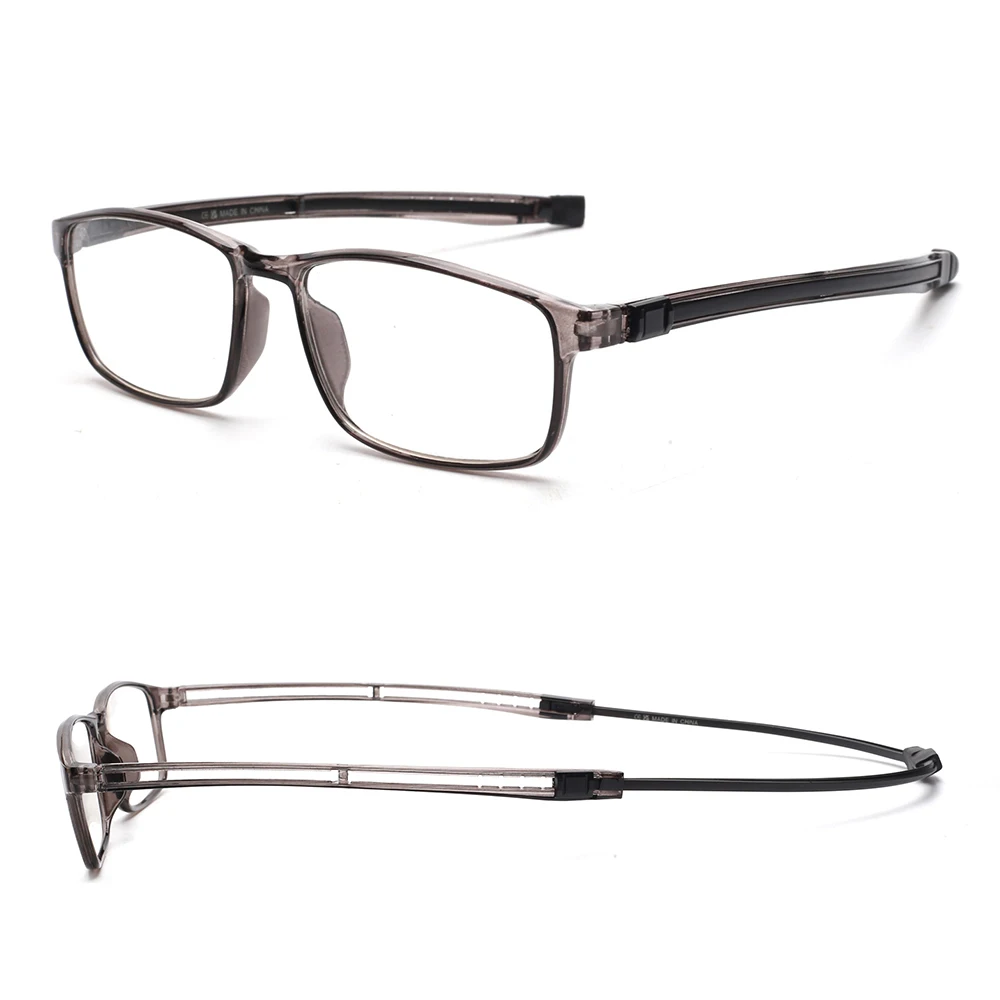 Red Color Square Frame Flexible Arm Adjustable Reading Glasses For Old